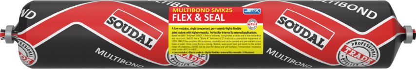 SOUDAL MULITBOND SMX25 600ML - FLEX & SEAL - BLACK